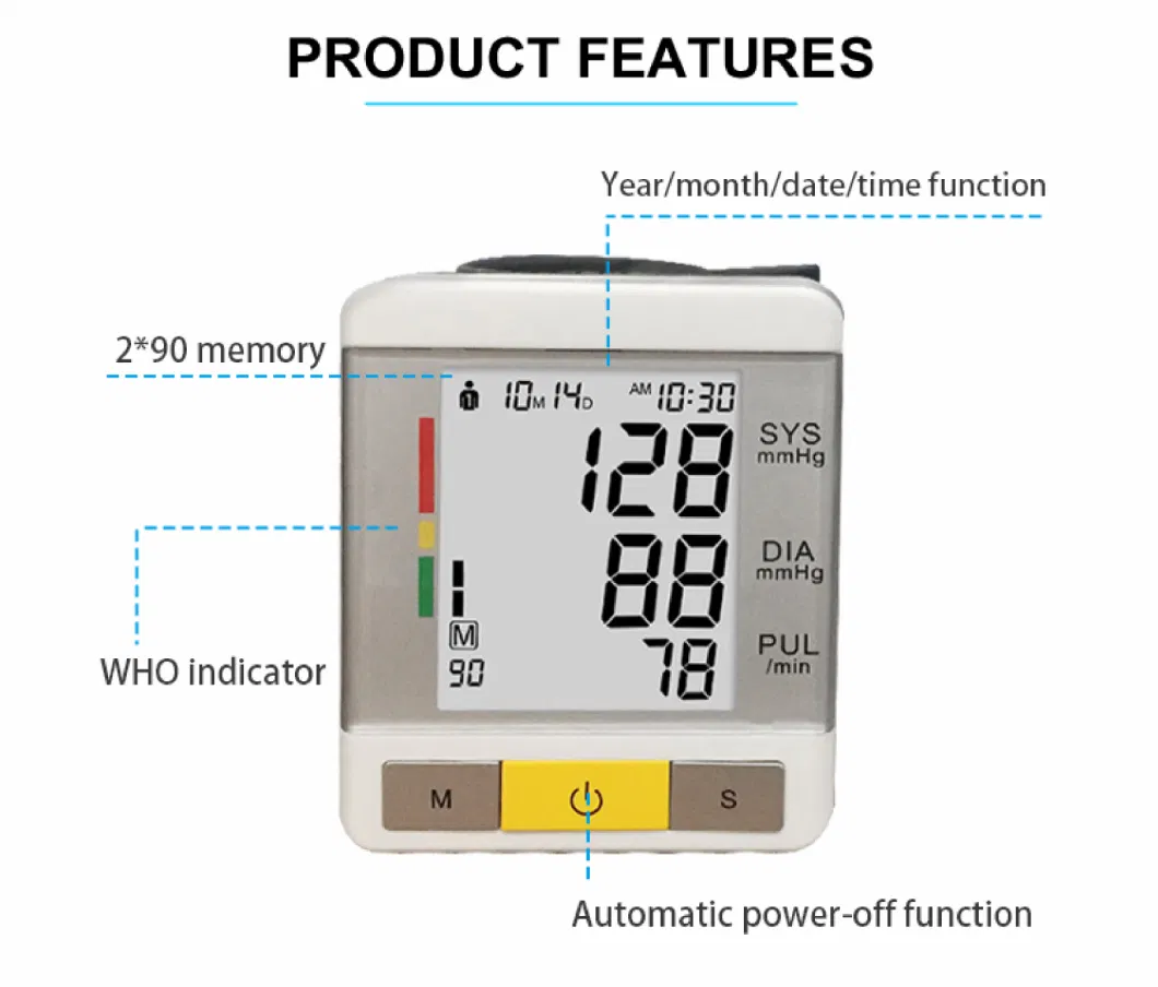 Buy Best Price Automatic Wrist Sphygmomanometer Electronic High Blood Pressure Machine Wrist Portable Blood Pressure Monitor